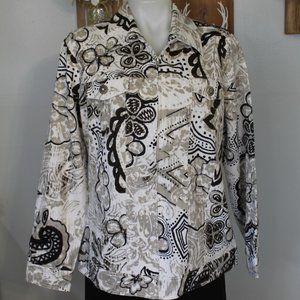 Keren Hart Floral Zip-Front Cotton Jacket